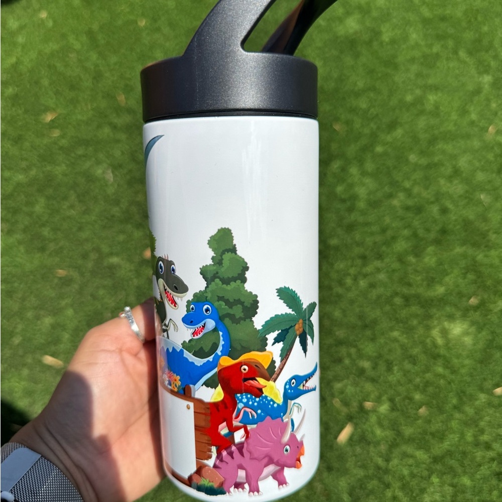 Dinosaur Themed Water Bottle with custom name